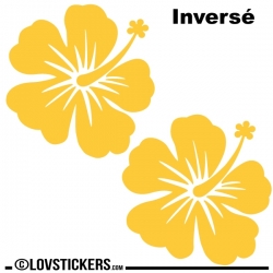 2 Sticker Hibiscus 30 cm - Décoration intérieur en Vinyle - Nombreux coloris