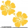 2 Sticker Hibiscus 30 cm - Décoration intérieur en Vinyle - Nombreux coloris