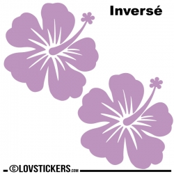 2 Sticker Hibiscus 30 cm - Décoration intérieur en Vinyle - Nombreux coloris