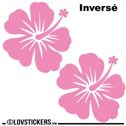 2 Sticker Hibiscus 30 cm - Décoration intérieur en Vinyle - Nombreux coloris