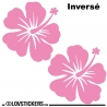 2 Sticker Hibiscus 30 cm - Décoration intérieur en Vinyle - Nombreux coloris