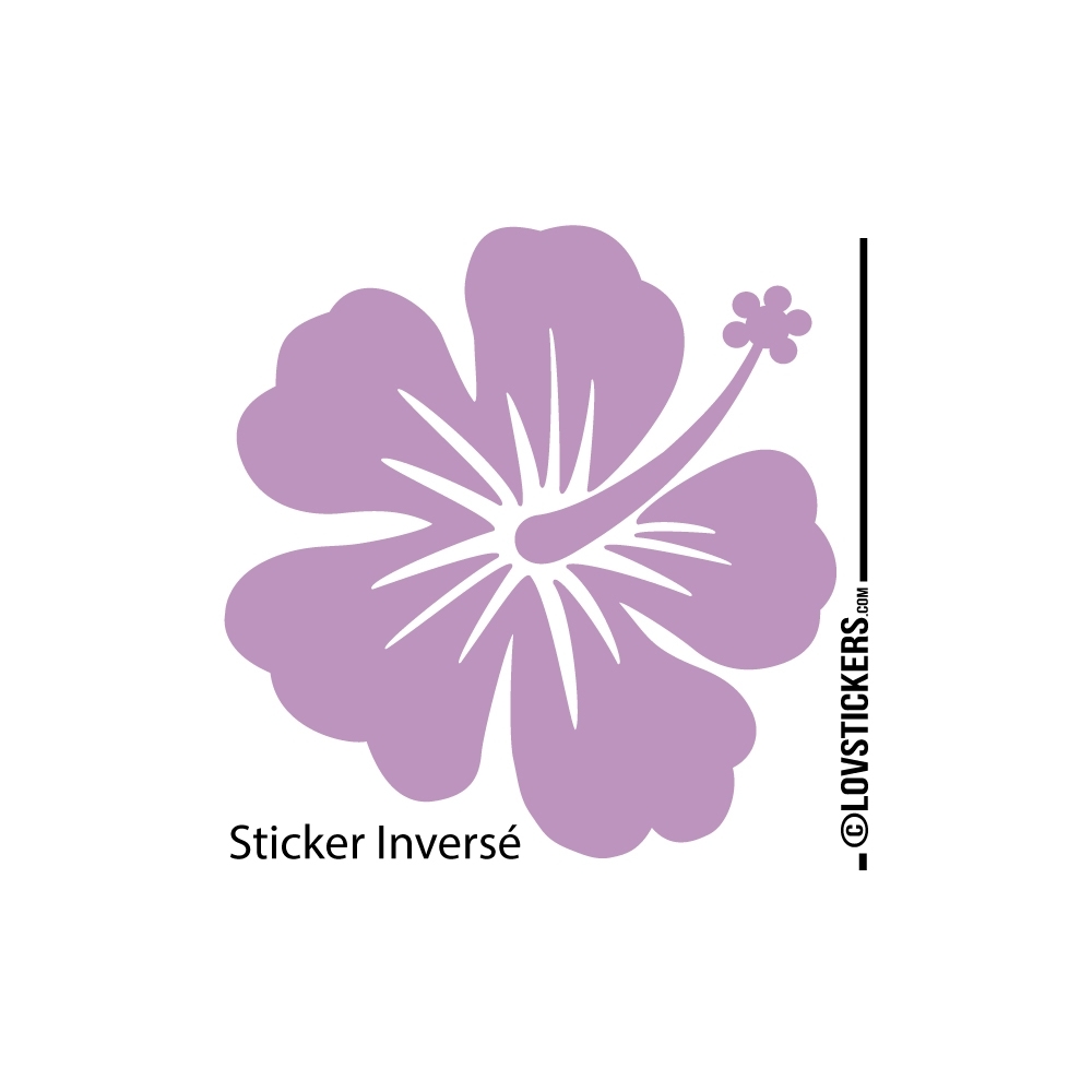 Sticker Hibiscus 60 cm - Décoration intérieur en Vinyle - Nombreux coloris