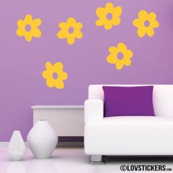6 Sticker Fleur 20 cm - Décoration intérieur en Vinyle - Nombreux coloris