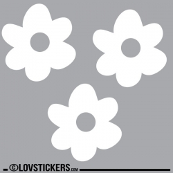 3 Stickers Fleur 20 cm - Décoration intérieur en Vinyle - Nombreux coloris