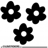 3 Stickers Fleur 20 cm - Décoration intérieur en Vinyle - Nombreux coloris