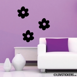 3 Stickers Fleur 20 cm - Décoration intérieur en Vinyle - Nombreux coloris