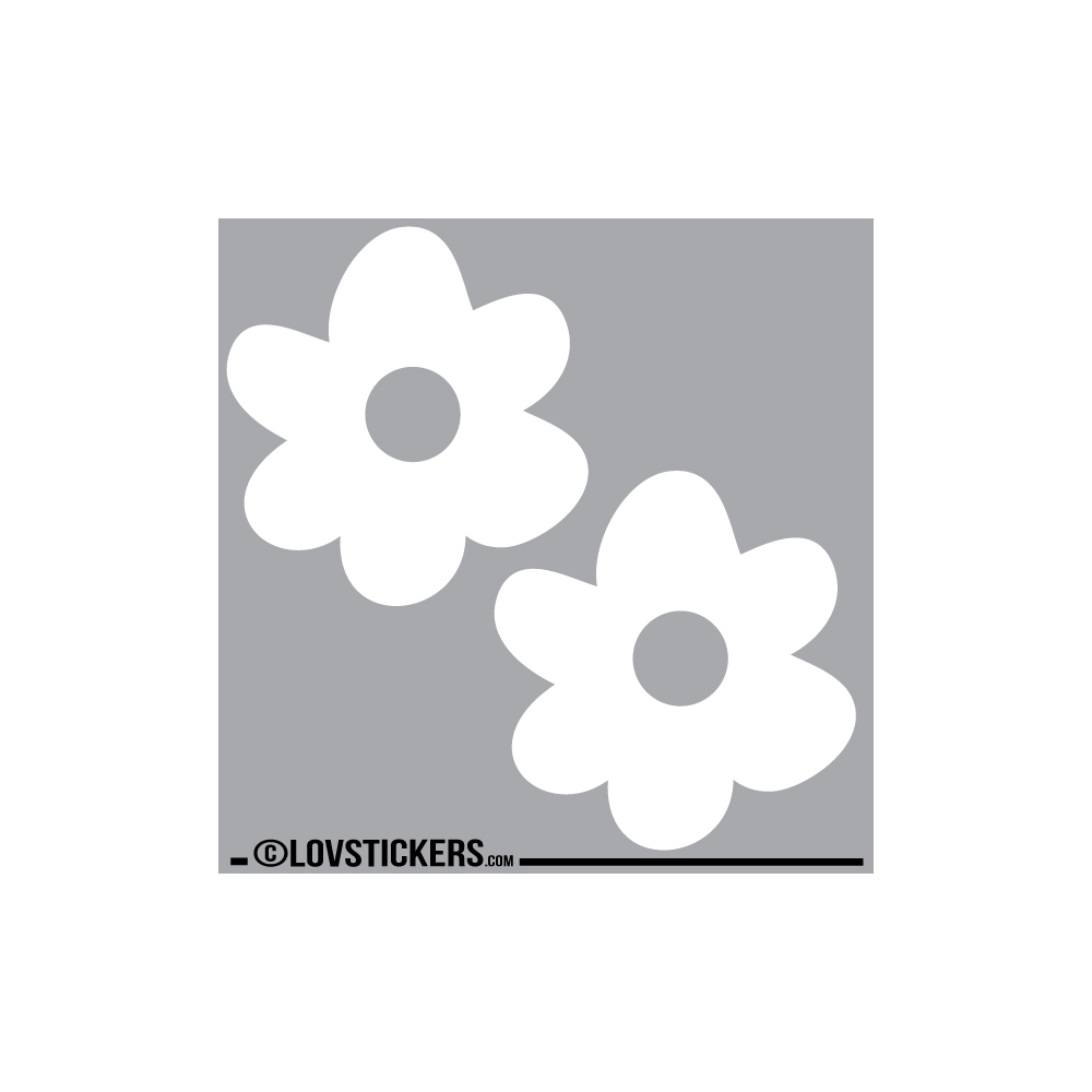 2 Stickers Fleur 30 cm - Décoration intérieur en Vinyle - Nombreux coloris