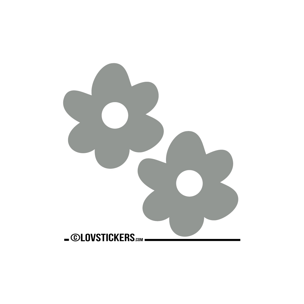 2 Stickers Fleur 30 cm - Décoration intérieur en Vinyle - Nombreux coloris