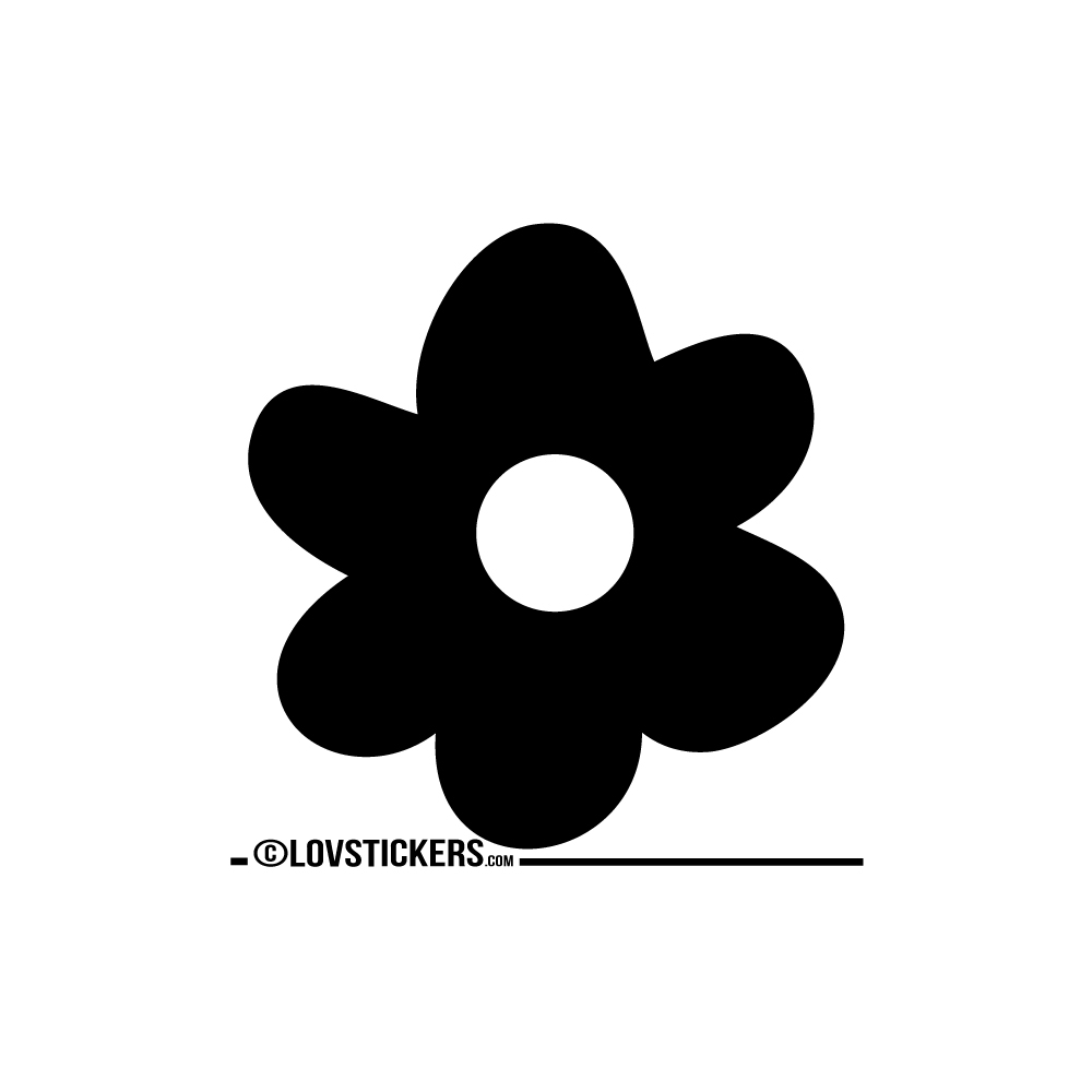 Sticker Fleur Ornement 15x9cm à 48x30cm, Tailles et Coloris Divers