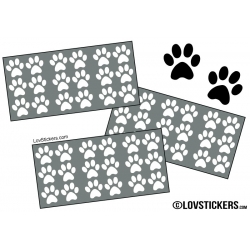 Lot de 54 Stickers Empreintes de Chat couleur blanche02