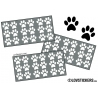 Lot de 54 Stickers Empreintes de Chat couleur blanche02