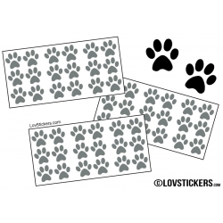 Lot de 54 Stickers Empreintes de Chat couleur grise 02