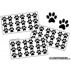 54 Stickers Empreintes de Chat - Deco auto voiture