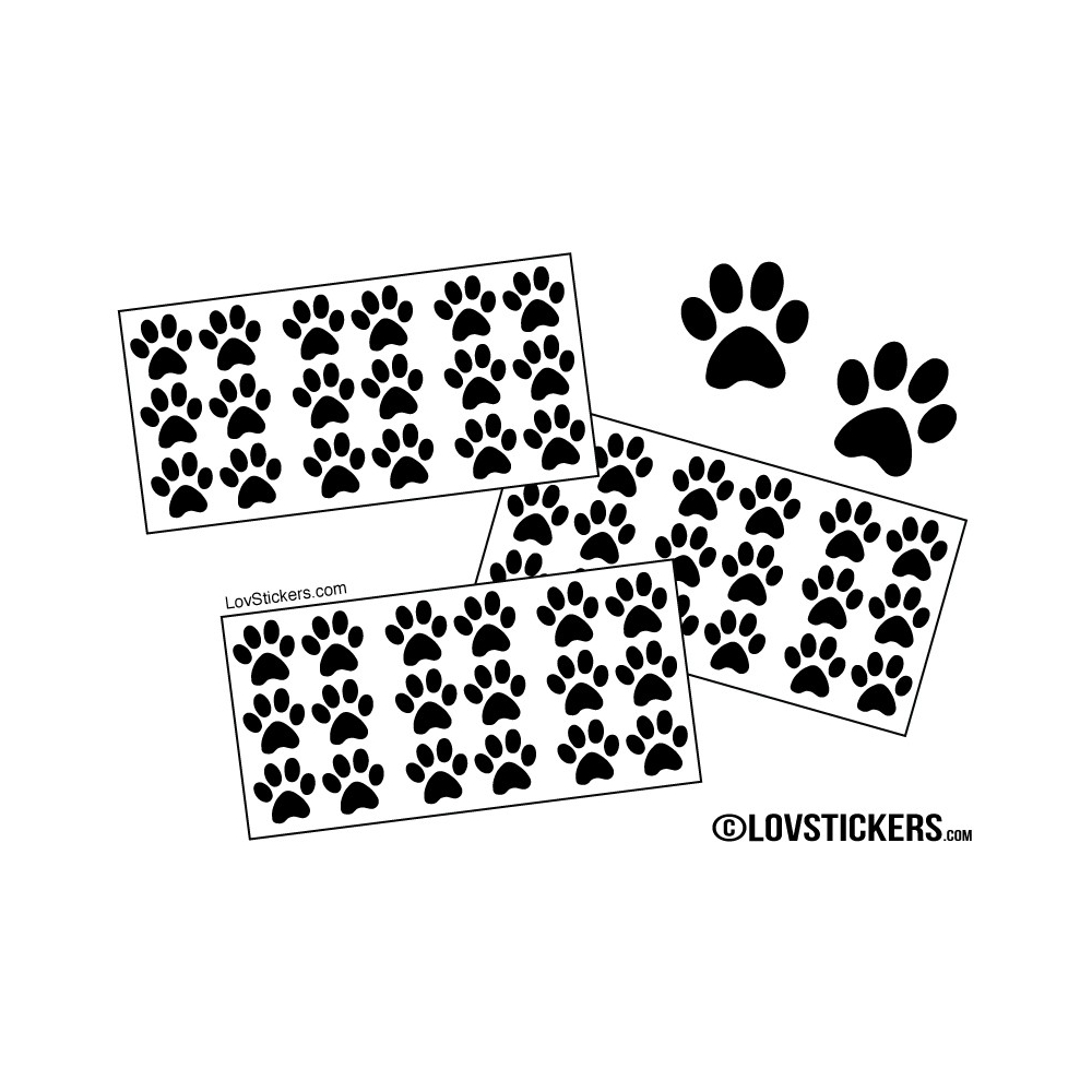 54 Stickers Empreintes de Chat - Deco auto voiture 54 Stickers Empreintes de Chat - Deco auto voiture