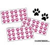 Lot de 54 Stickers Empreintes de Chat couleur rose fushia 02