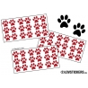 Lot de 54 Stickers Empreintes de Chat couleur rouge 02