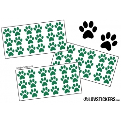 Lot de 54 Stickers Empreintes de Chat couleur verte 02