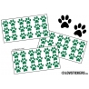 Lot de 54 Stickers Empreintes de Chat couleur verte 02