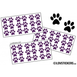 Lot de 54 Stickers Empreintes de Chat couleur violet