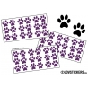 Lot de 54 Stickers Empreintes de Chat couleur violet