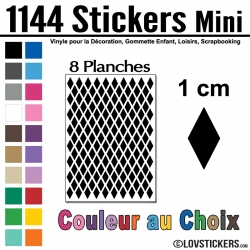 1144 Stickers Losange 1cm - Décoration Gommette Loisirs - Vinyle Repositionnable