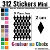 312 Stickers Losange 2 cm - Décoration Gommette Loisirs - Vinyle Repositionnable