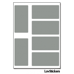 48 Stickers Rectangle 2 cm - Décoration Gommette Loisirs - Vinyle Repositionnable