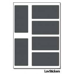 48 Stickers Rectangle 2 cm - Décoration Gommette Loisirs - Vinyle Repositionnable