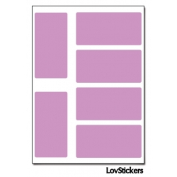 48 Stickers Rectangle 2 cm - Décoration Gommette Loisirs - Vinyle Repositionnable