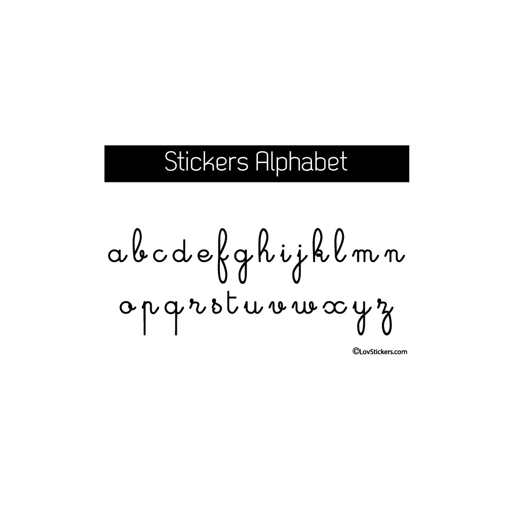 Choix Couleur Stickers Muraux 26 Lettres Alphabet Ecriture école