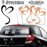 4 Stickers Coeur  - Deco auto voiture