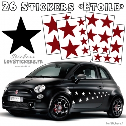 Kit d'autocollants pour voiture-STAR 34PEZZI stickers étoiles de voiture  autocollants étoiles