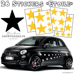 26 Stickers Etoiles Mixte - No1 - Deco auto voiture étoiles