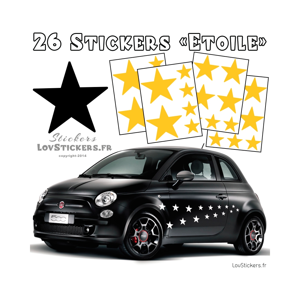 26 Stickers Etoiles Mixte - No1 - Deco auto voiture étoiles