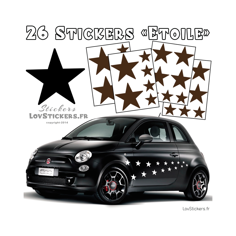 26 Stickers Etoiles Mixte - No1 - Deco auto voiture étoiles