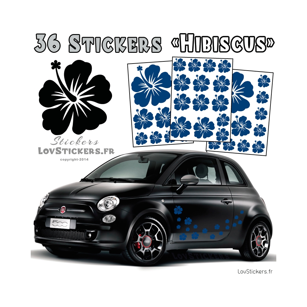 Stickers d'Hibiscus lot de 32 - Taille de 3 à 10 cm Stickers d'Hibiscus lot de 32 - Taille de 3 à 10 cm