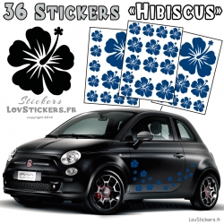 Stickers d'Hibiscus lot de 32 - Taille de 3 à 10 cm