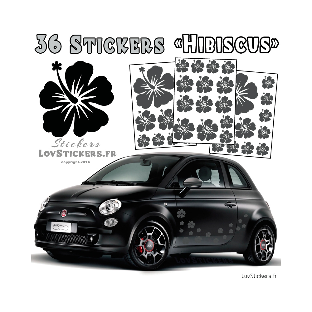 Stickers d'Hibiscus lot de 32 - Taille de 3 à 10 cm Stickers d'Hibiscus lot de 32 - Taille de 3 à 10 cm
