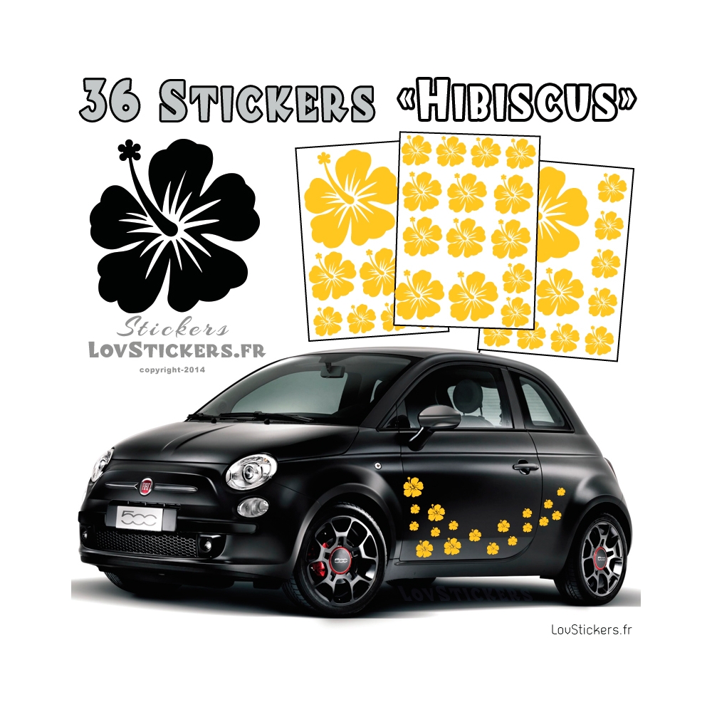 Stickers d'Hibiscus lot de 32 - Taille de 3 à 10 cm Stickers d'Hibiscus lot de 32 - Taille de 3 à 10 cm
