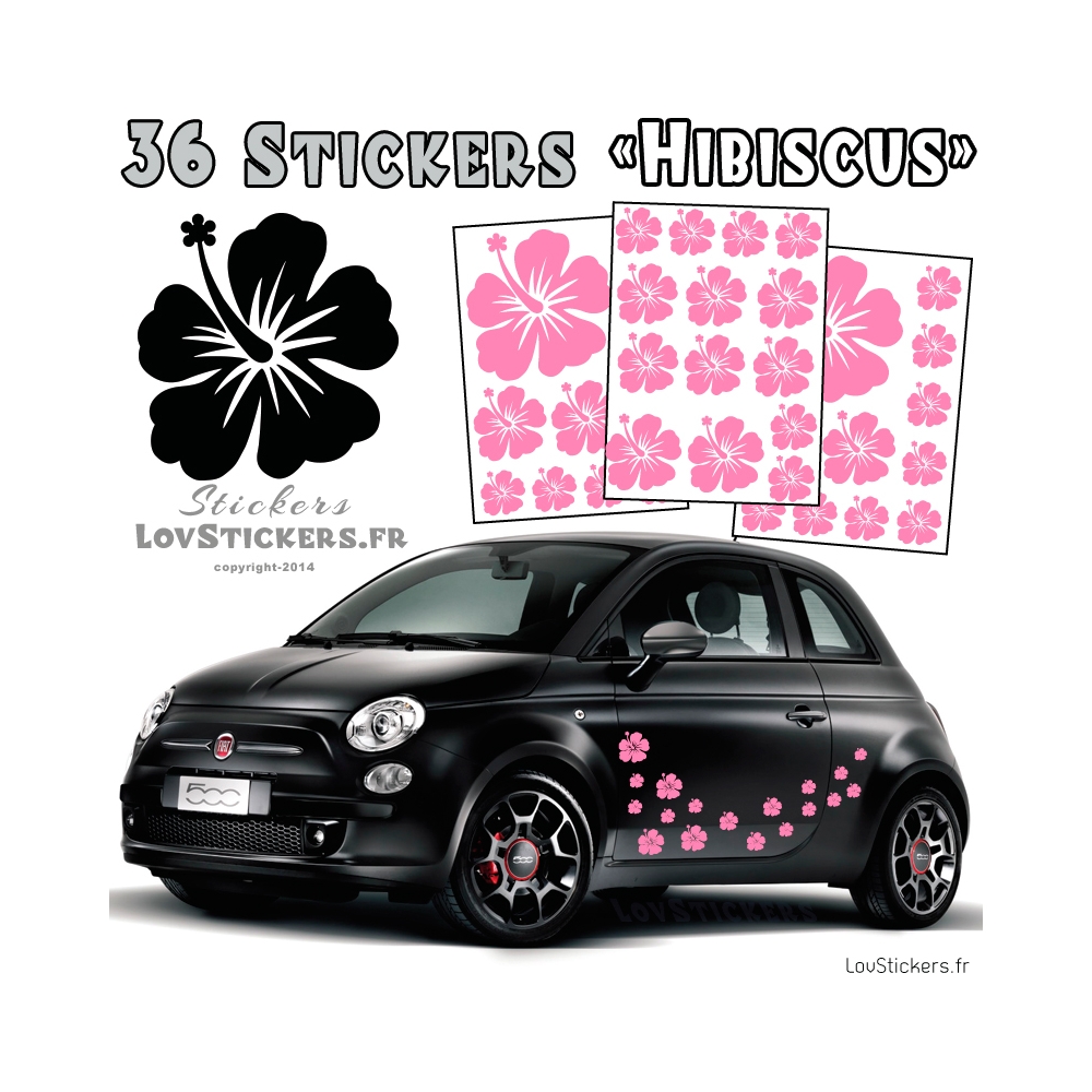 Stickers d'Hibiscus lot de 32 - Taille de 3 à 10 cm Stickers d'Hibiscus lot de 32 - Taille de 3 à 10 cm