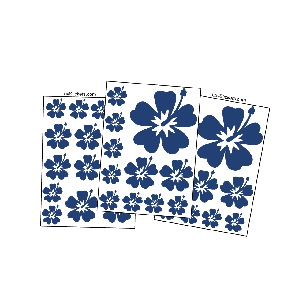 36 Stickers Hibiscus - Deco auto voiture