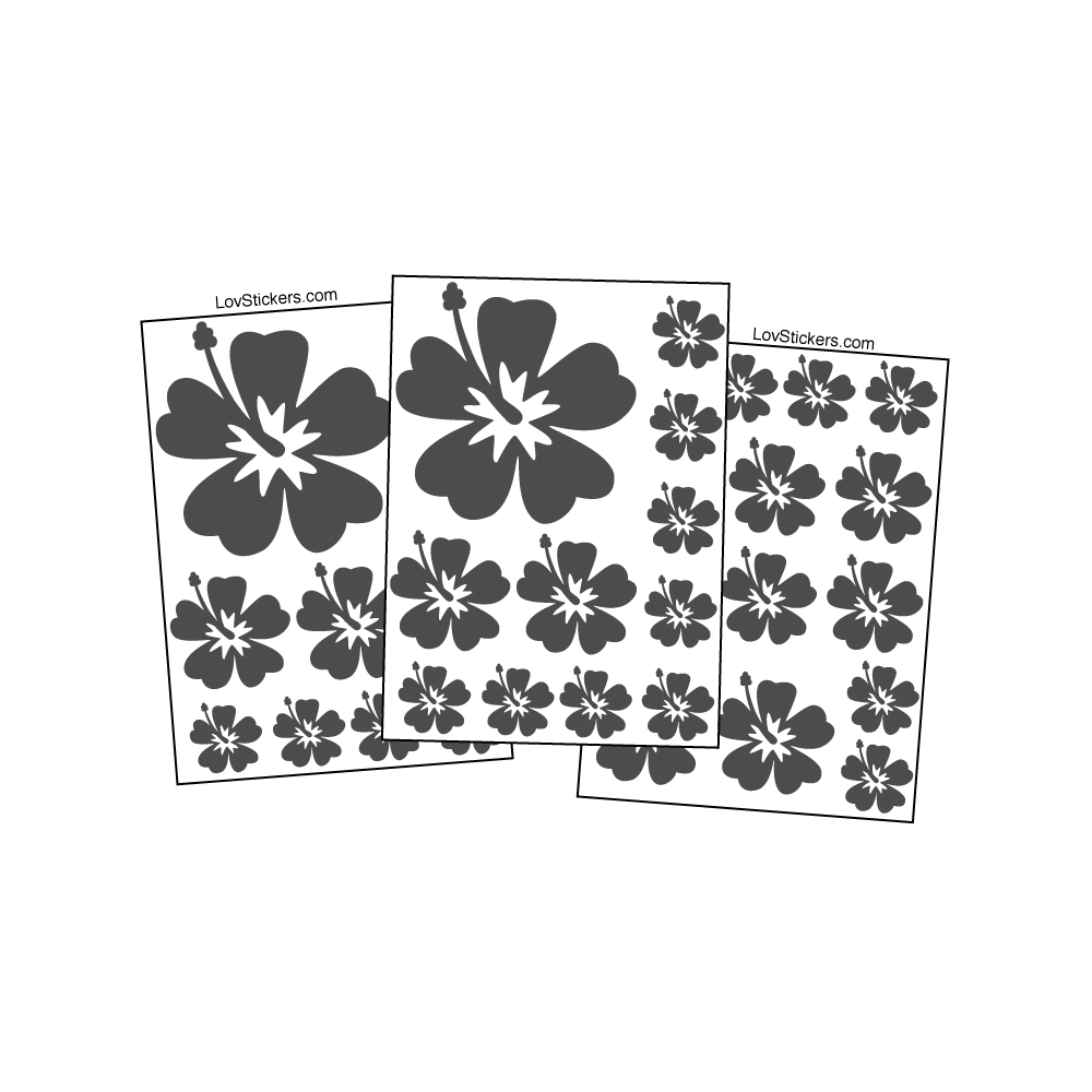 36 Stickers Hibiscus - Deco auto voiture 36 Stickers Hibiscus - Deco auto voiture