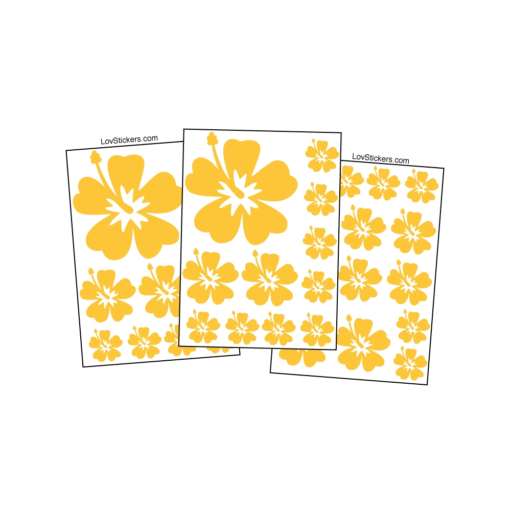 36 Stickers Hibiscus - Deco auto voiture 36 Stickers Hibiscus - Deco auto voiture