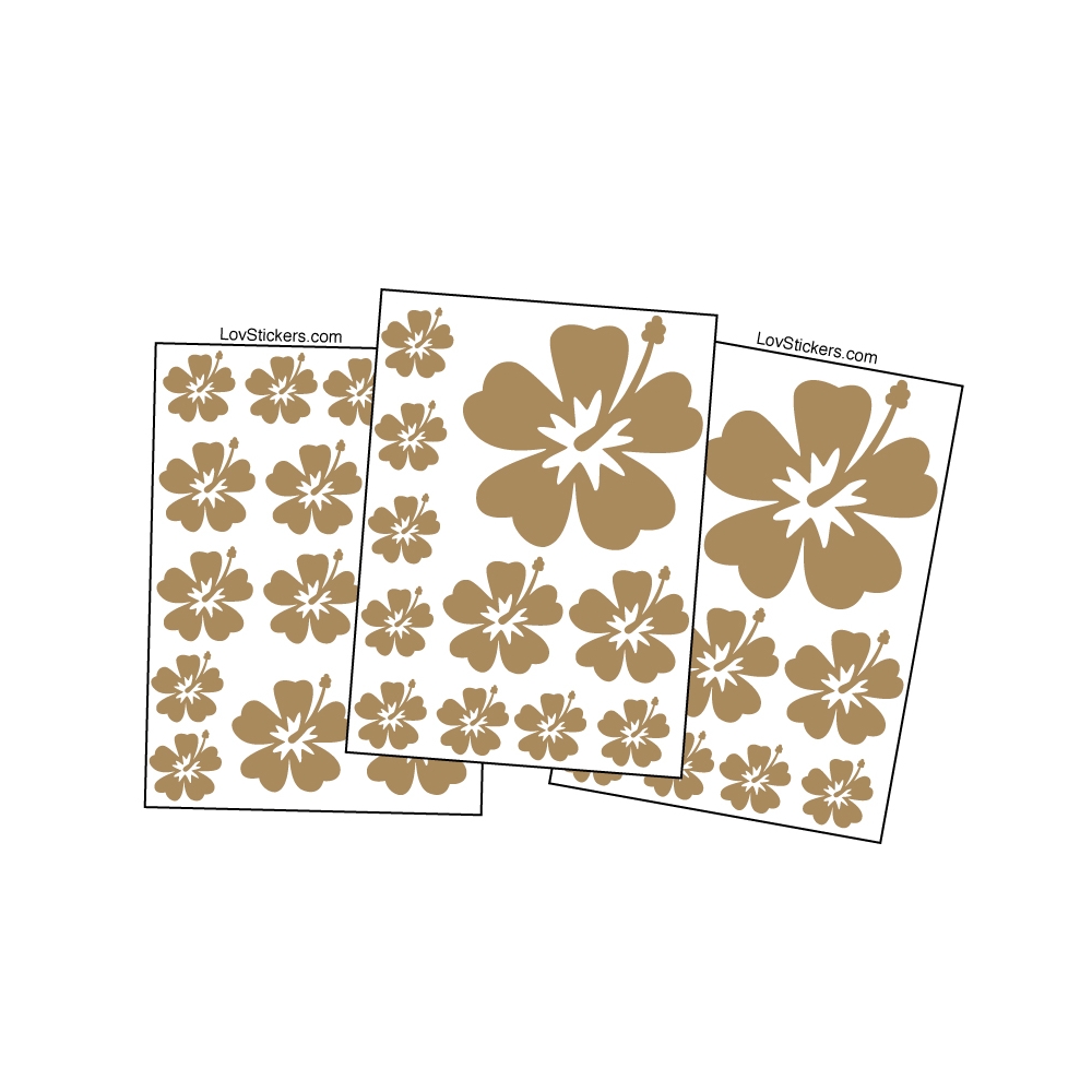 36 Stickers Hibiscus - Deco auto voiture 36 Stickers Hibiscus - Deco auto voiture