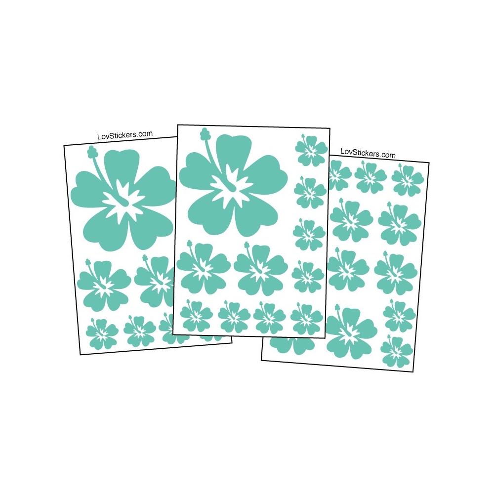 36 Stickers Hibiscus - Deco auto voiture 36 Stickers Hibiscus - Deco auto voiture