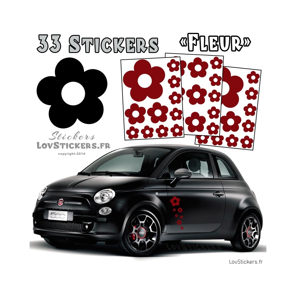 33 Stickers Fleur  - Deco auto voiture