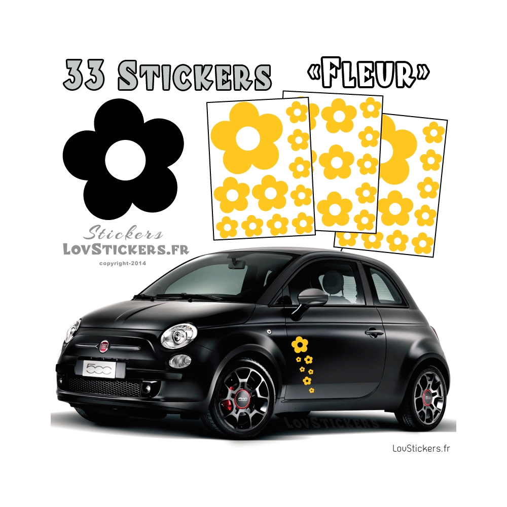 33 Stickers Fleur  - Deco auto voiture