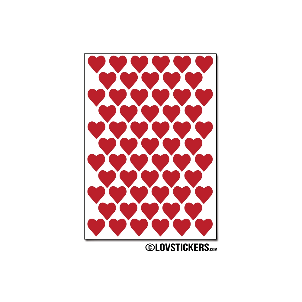 488 Stickers Coeur 1cm - Décoration Gommette Loisirs - Vinyle Repositionnable