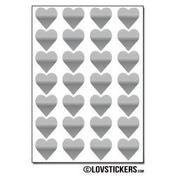 224 Stickers Coeur 1,5cm - Décoration Gommette Loisirs - Vinyle Repositionnable