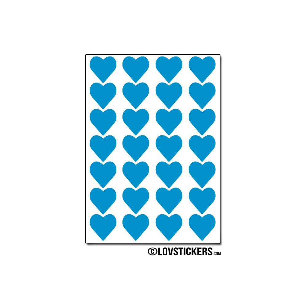 224 Stickers Coeur 1,5cm - Décoration Gommette Loisirs - Vinyle Repositionnable